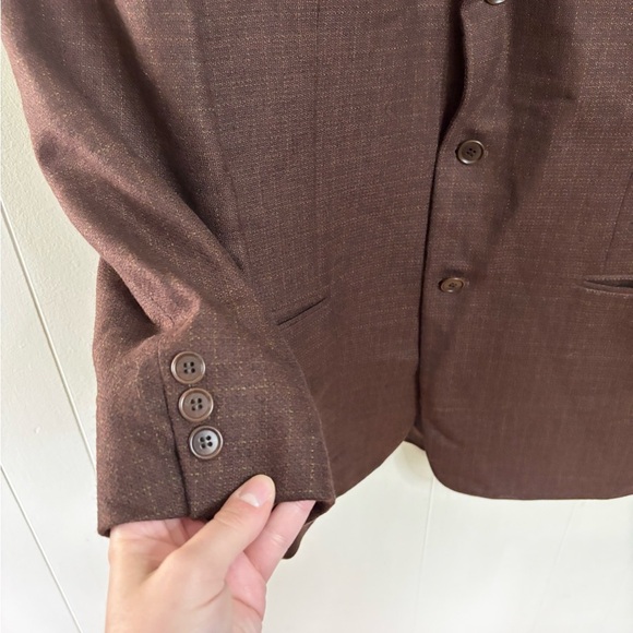TRUSSINI Linea Nuova Suit jacket SZ 40R brown Fully Lined men’s - Picture 2 of 16